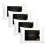 Kit 4 Travesseiros Select Royal Toque De Plumas Linha Hotel