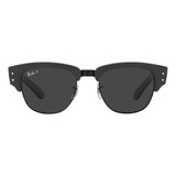 Lentes De Sol Mega Clubmaster Grey Polarizados Ray-ban Color Negro