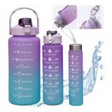 Garrafa De Agua Squeeze Kit Com 3 Personalizada 2l 900ml 500