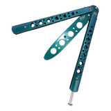 Canivete Butterfly Verde Metalico Redondo Treino Manobras