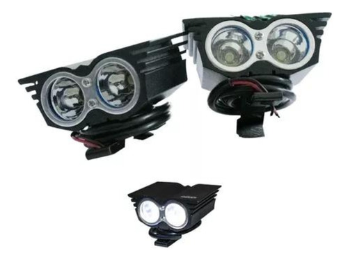 Par Faro Led Ojo Buho Delantero Luz Blanco Estrobo Auxiliar Anti Niebla Moto Chopper