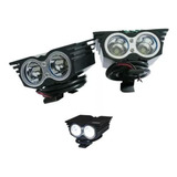 Par Faro Led Ojo Buho Delantero Luz Blanco Estrobo Auxiliar Anti Niebla Moto Chopper