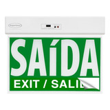 Placa Saída Emergência Led Verde Dupla Face Segurimax Cor Verde E Branco 110v/220v