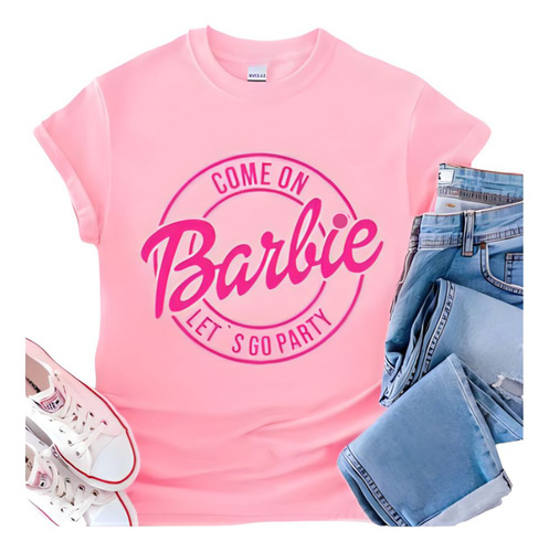 Camiseta Barbie Fashion Blusa Let's Go Party Juvenil Movie 