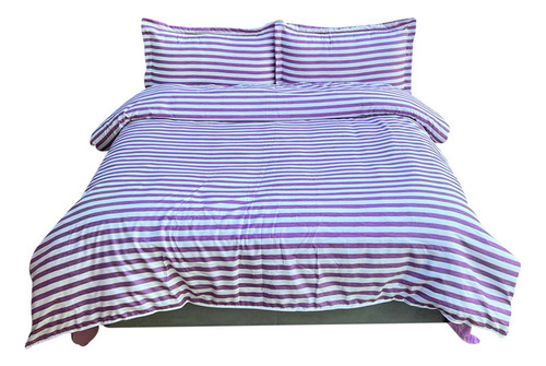 Funda Duvet Estampado Franjas Lila Doble