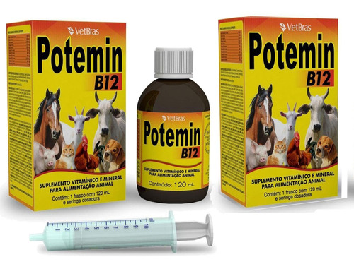 Kit 2x Potemin B12 Vetbras 120 Ml - Suplemento Vitamínico
