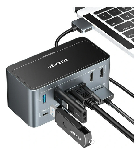 Hub Dockstation Usb-c Hub Tipo C 18 Em 1 Macbook Dell Huawei