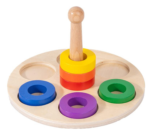 Adena Montessori Juguetes Para Bebs De 6 Anillos En Clavijas