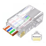 10 Conectores Rj-45 Plasticos Pass Through Cat 6