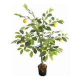 Lindo Árbol De Limón Artificial 90cm Alto + Maceta De Regalo