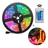 Cinta Luz Led Rgb Multicolor 5 Metros + Control + Adaptador