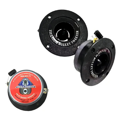 Bocina Tipo Super Tweeter Megapower 066-851 Para Carro/camioneta Color Negro De 4.8 4 X 4 X 4 X 2 Unidades