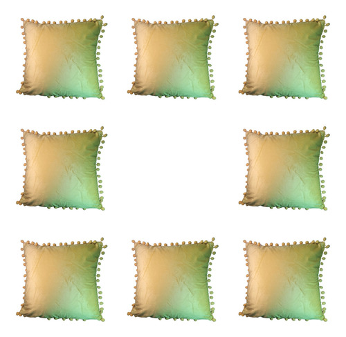 Pack 8 Cojines Rellenos 45x45 Pompones Decorativos