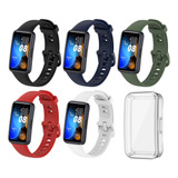 5 Correa Silicona Compatible Con Huawei Band 8 + Funda Case