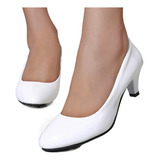 Zapatos De Cuero Color Blanco Para Mujer