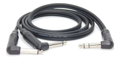 Cable Plug Estereo A Dos Plug Mono 90º  Amphenol 50cm Hamc