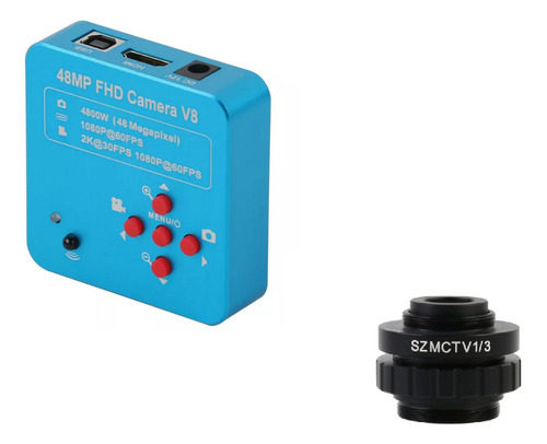 Câmera 48mp Hdmi + Adaptador 1/3 Para Microscópio Trinocular