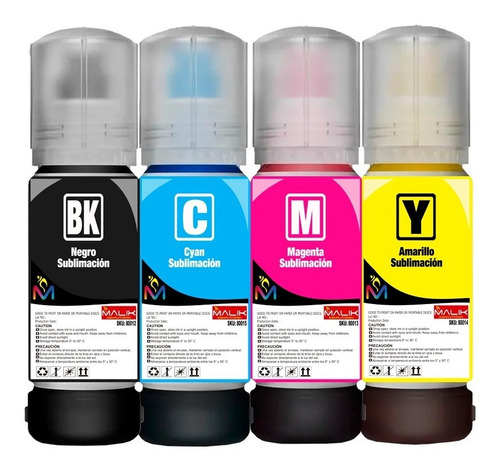 Pack Tinta Sublimacion T544 De 70 Ml 4 Colores Para Epson