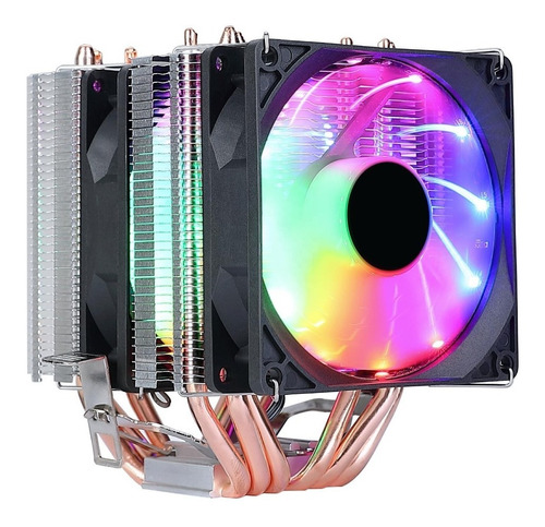 Fan Cooler Disipador Rgb Intel Y Amd 6 Tubos Ventilador Pc 