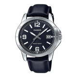 Reloj Casio Mtp-v004l-1b Cuero, Clásico, Fechador Elegante