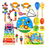 Set Musical Infantil 20 Piezas De Percusión De Madera Pander