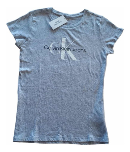 Playera Calvin Klein Original Para Mujer Talla S Color Gris