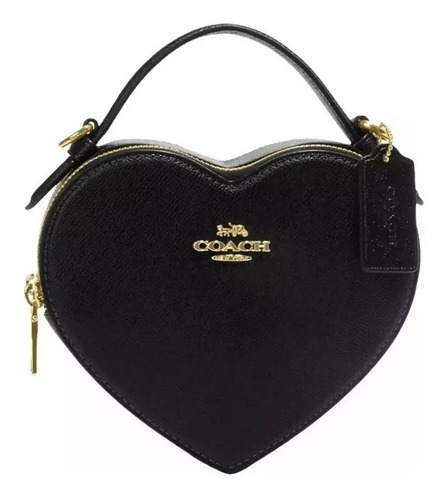 Bolsa Coach Corazon Negra Crossbody Original + Envio Gratis