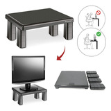 Suporte Base Para Monitor De Mesa Ajustável Ergonômico 