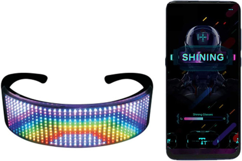 Gafas Mágicas Bluetooth Led Party Shining Glasses Shield App