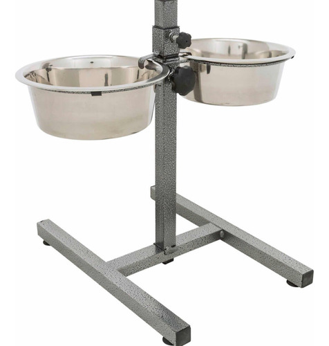 Comedero En Altura Doble De Acero Inox X 0,75l Y 27cm Alto