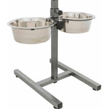 Comedero En Altura Doble De Acero Inox X 0,75l Y 27cm Alto