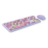 Teclado Y Ratón Inalámbrico Combo Girl, Morado, 4g, 666 Colo