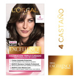 Kit Tintura Permanente L' Oréal Paris Excellence Creme Tono 4 Castaño