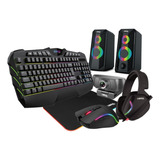 Combo Setup Teclado Mouse Auricular Pad Parlantes Webcam