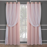 Cortinas Opacas De Gasa De Doble Capa, 264 Cm X 213 Cm, 2 Pa