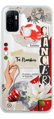 Funda Para Oppo Mujer Signo Zodiaco Cáncer Con Tu Nombre