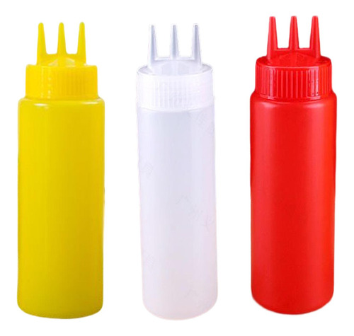 3x Botella De Condimento De Ketchup Recargable, Botella De