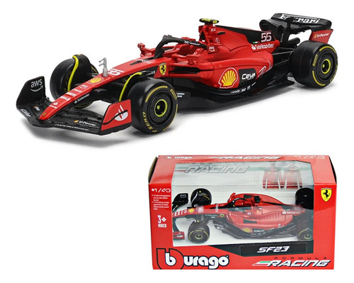 Modelo De Auto Ferrari Sf23 #55 F1 Carlos Sainz 2023