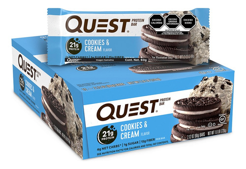 Barra De Proteína Quest Nutrition Sabor Galletas Con Crema