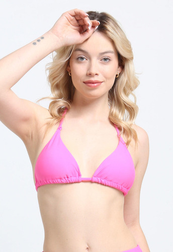 Bikini Triangulo Con Nudos Fucsia