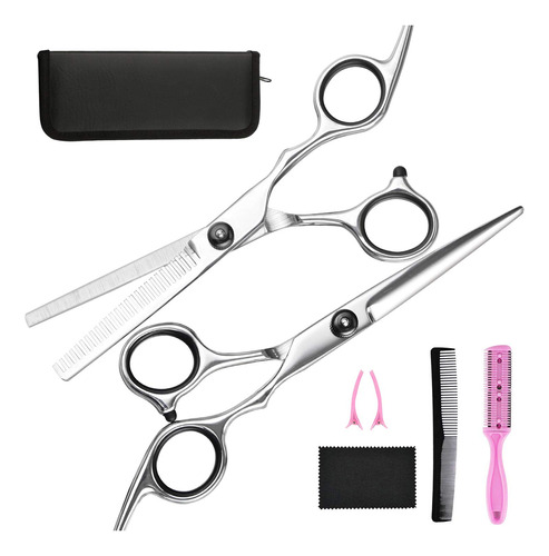 Kit De Tijeras Profesionales Para Peluqueria + Accesorios_a