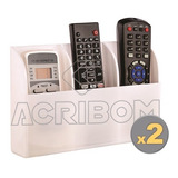 Suporte Acrílico Triplo P/ Controle Remoto Branco Kit 2 Pçs