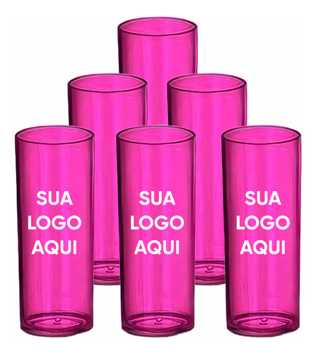 Kit 100 Copos Long Drink 350ml Acrílico Personalizados