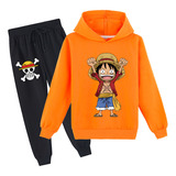 Conjunto De 2 Peças Com Capuz Esportivo Infantil, Laranja, D