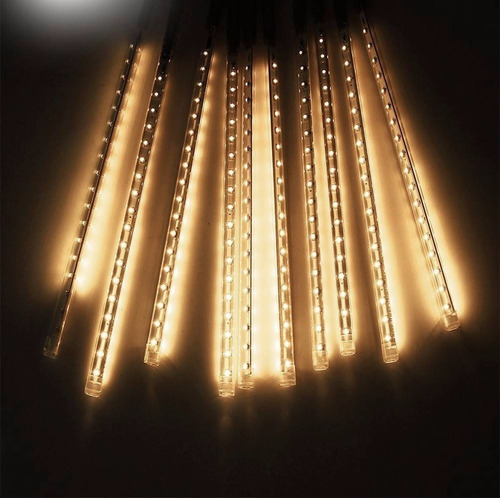 Cascata Natal Chuva Gelo 8 Tubos 320 Led 50cm Pisca Bivolt