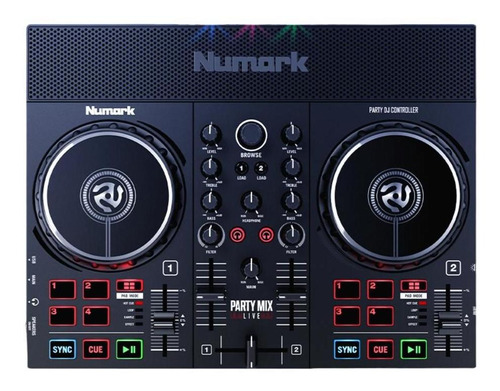 Controlador Dj Con Luces Y Bocinas Partymix Live Numark.