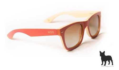 Lentes De Sol De Bambú Wooeyewear Nature Naranja Polarizadas