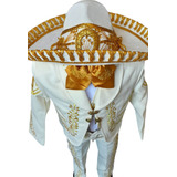 Traje Charro T8-10-12 Bordado Lujo Camisa, Moño, Sombrero 