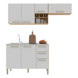 Cocina 190cm Azucena 7 Puertas Maderado Natural/blanco Supr