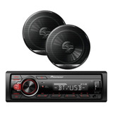 Autoestereo Pioneer Bluetooth Mvh-s215bt Con 2 Bocinas 6.5